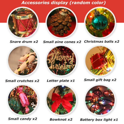 30  Long Tabletop Artificial Small Mini Christmas Tree W LED Lights Ornament - Image 4