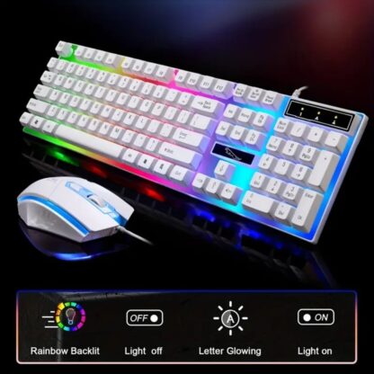 Gaming Keyboard Mouse Set Rainbow LED Wired USB For PC Laptop PS4  One 360UK - Image 10