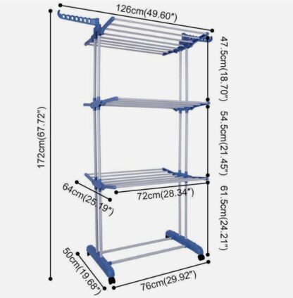 4 Tier Clothes Airer Dryer Rack Foldable Dry Rail Hanger Laundry Indoor Outdoor - Image 5
