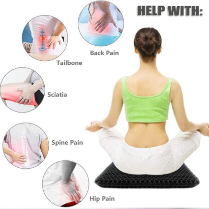 Gel Seat Cushion For Lower Back Pain Pressure Relief Wheelchair Car Office Pad - Image 6