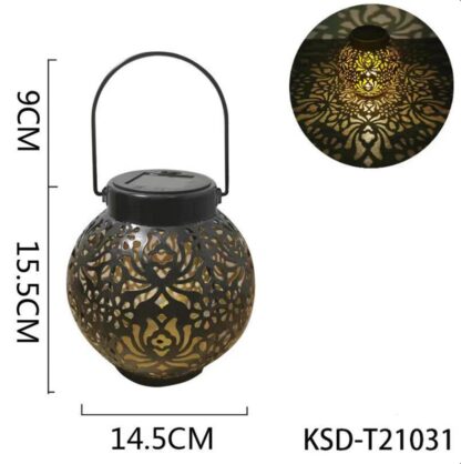 2 Pack Outdoor Solar Hanging Lantern Lights Waterproof Outdoor Garden Lawn Lamp - Image 2