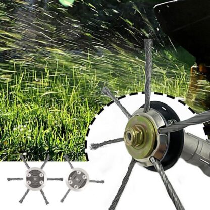 6 Grass Strimmer Head Trimmer Brush Steel Wire Wheel Garden Weed Trimmer UK - Image 6