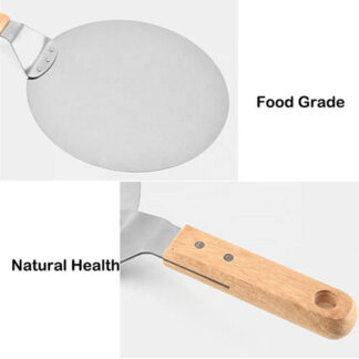 12Inch Stainless Steel Pizza Paddle Peel Bakers BBQ Oven Tray Wooden Handle