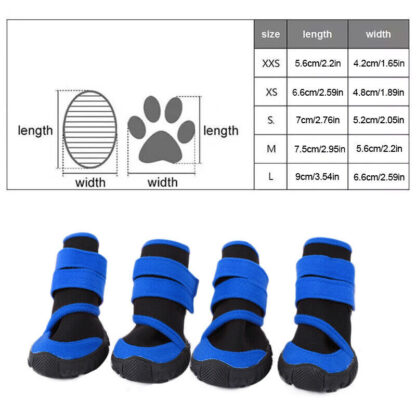 4x Anti-Slip Pet Boots Dog Puppy Waterproof Shoes Protective Rain-Booties Socks - Image 7