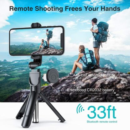 Bluetooth Selfie Tripod Telescopic Stick Remote Monopod Extendable Phone Holder - Image 8