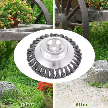 8-Inch Grass Strimmer Head Trimmer Brush Steel Wire Wheel Garden Weed Trimmer - Image 6