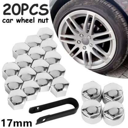 20Pcs 17mm Gloss Silver Car Wheel Nut Caps Bolt Covers For  VW Vauxhall Bmw - Image 10