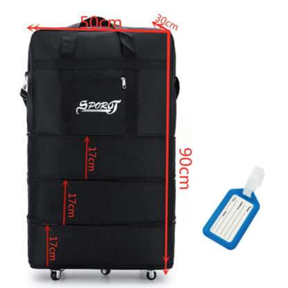 42- 6 Wheels Extra Large Lightweight Luggage Trolley Suitcase Travel Bag Handbag - Image 2