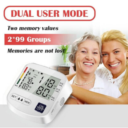 Multifunctional Home Blood Pressure Monitor With Cuff, Records 99 Measurements And Tracks Heart Rate - Image 2