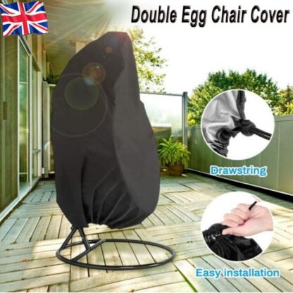 Waterproof Double Egg Chair Cover Hanging Swing Hammock Rattan Outdoor Furniture - Image 2
