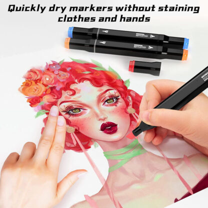 80 Colour Brush Pens Set Dual Tips Soft Fine Art Markers Drawing Watercolour - Image 8