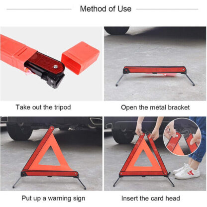 Car Warning Triangle Reflective Emergency Breakdown & High Visibility Vest - Image 2