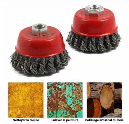 4Pcs Twist Knot Semi Flat Wire Wheel Cup Brush Set Kit For Angle Grinder M14 UK - Image 7
