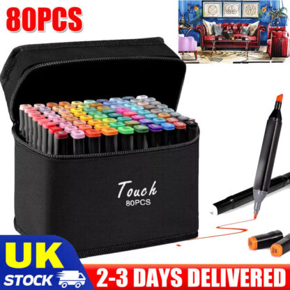 80 Colour Brush Pens Set Dual Tips Soft Fine Art Markers Drawing Watercolour - Image 4