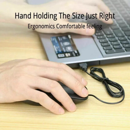 Ultra-Slim Optical Wired Scroll Wheel Mouse Mice For PC Laptop Notebook Desktop - Image 3