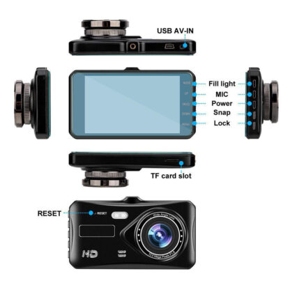 Dashcam Pro DUAL REAR Car Camera  Wide Angle 1080p With 32GB SD Card - Image 5