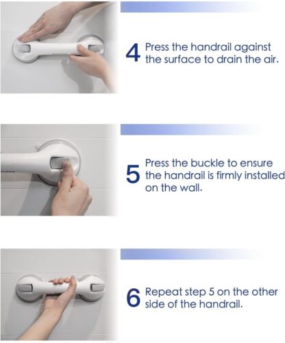 2 X SAFETY SUPPORT HAND RAIL HANDLE BAR GRIP GRAB SUCTION BATH BATHROOM SHOWER - Image 3