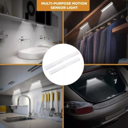 Strip Light LED PIR Motion Sensor USB Rechargeable Magnetic Cabinet Closet Lamp - Image 8