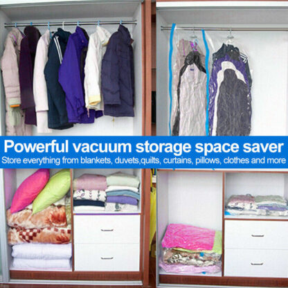 12 X STRONG VACUUM STORAGE SPACE SAVER SAVING VACUM VACCUM LARGE ORGANISER BAGS - Image 8