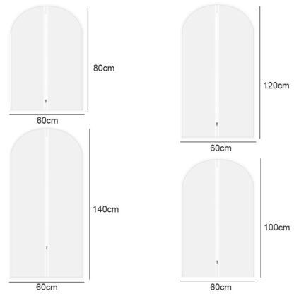 5-10-20 X Clear Polythene Garment Covers Suit Dress Coat Dust Protector Zip Bags - Image 7