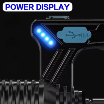 High Powered 12000000LM LED Flashlight Super Bright Torch USB Rechargeable Lamp - Image 2