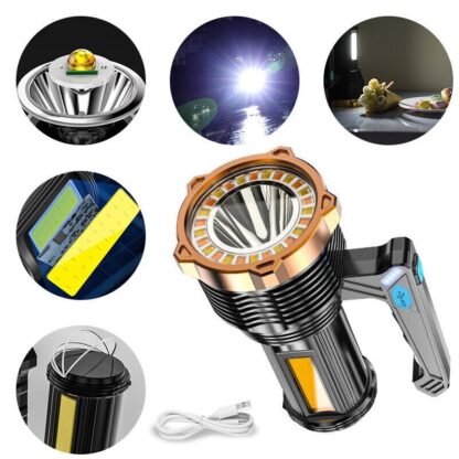 High Powered 12000000LM LED Flashlight Super Bright Torch USB Rechargeable Lamp - Image 10