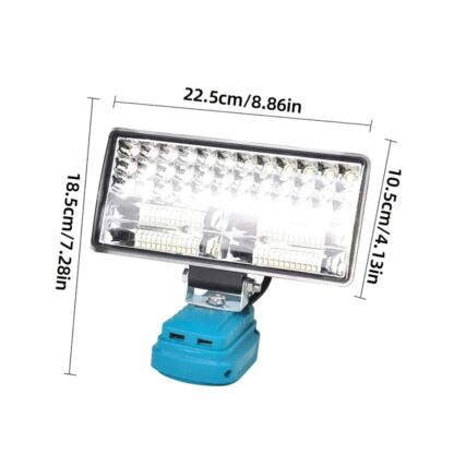 LED Work Light For 18V 20V Battery 6500K Cordless Flashlight With USB UK - Image 9