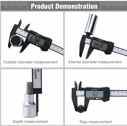 6'' LCD Digital Vernier Caliper Black Micrometer Measure Tool Gauge Ruler 150mm - Image 3