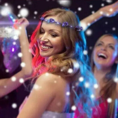 10 20 X LED Light Up Flower Floral Hairband Headband Crown Garland Xmas Wedding - Image 2