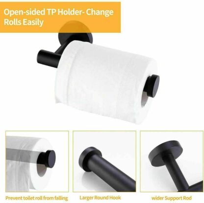 Wall Mounted Toilet Roll Holder Tissue Paper Stand Bathroom Bar Square UK - Image 4