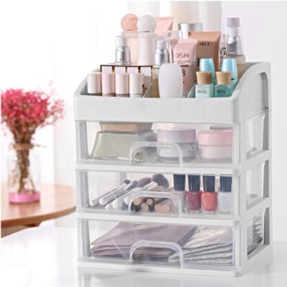 4 Tiers Makeup Storage Clear Box Desktop Cosmetic Stationery Drawers Organizer - Image 8