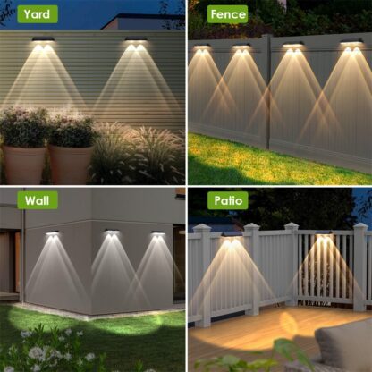2PCS Super Bright Solar Powered Door Fence Wall Lights LED Outdoor Garden Lamp - Image 8