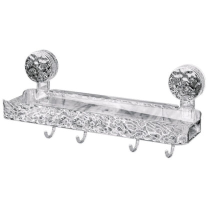 Clear Shower Caddy Suction Cup No-Drilling Removable Bathroom Wall Shelf Basket - Image 4