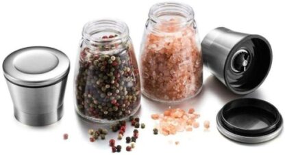 2x Pepper And Salt Grinder Set Mill Adjustable Stainless Steel Shaker Coarse - Image 9