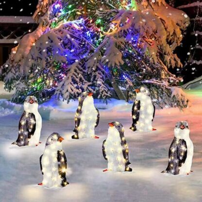 3X Christmas Penguin Acrylic LED Light Up Decoration Indoor Outdoor Figurine - Image 6