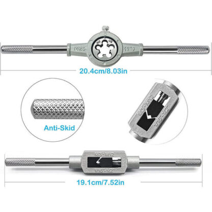 20pcs Hand Tap And Die Set Screw Thread Reamer M3-M12 Twist Drill Bit Tool Kit - Image 10