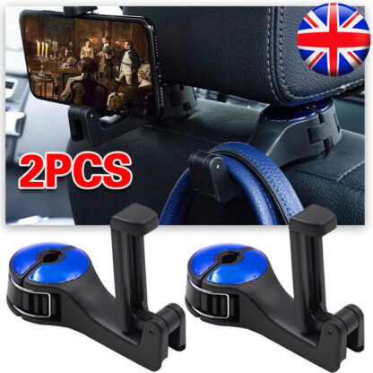 2X Car Seat Back Hooks Bag Storage Headrest Hook Hanger Phone Holder Bracket UK - Image 6