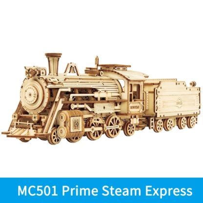 Robotime ROKR Train Model 3D Wooden Puzzle Toy Assembly Locomotive Model Building Kits for Children Kids Birthday Christmas Gift - Image 6