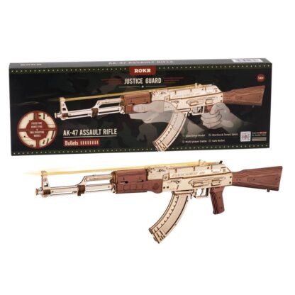 Rokr Automatic Rifle AK-47 Gift For Boys Wooden Puzzle Gun Double Firing Model - Image 7