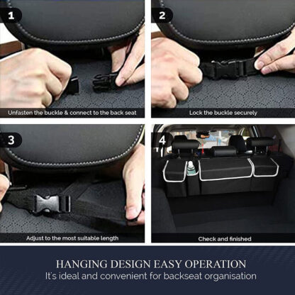 Large Car Boot Organiser Back Seat Hanger Tidy Storage Bag Pocket Hanging Pouch - Image 9