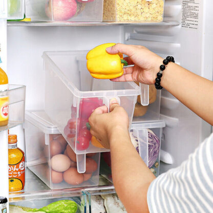 6 PCS Fridge Box Holder Kitchen Clear Organiser Cupboard Food Storage Container - Image 3