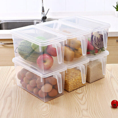 6 PCS Fridge Box Holder Kitchen Clear Organiser Cupboard Food Storage Container - Image 9