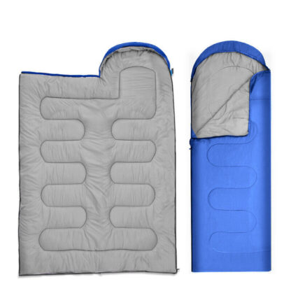 4 SEASON SINGLE SLEEPING BAGS CAMPING RECTANGULAR ENVELOPE ZIP UP KIDSUK - Image 3