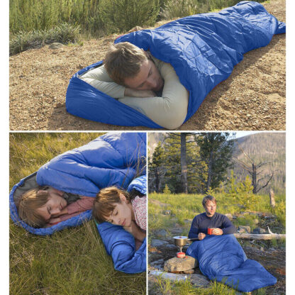 4 SEASON SINGLE SLEEPING BAGS CAMPING RECTANGULAR ENVELOPE ZIP UP KIDSUK - Image 5