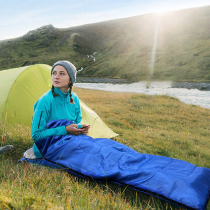 4 SEASON SINGLE SLEEPING BAGS CAMPING RECTANGULAR ENVELOPE ZIP UP KIDSUK - Image 10
