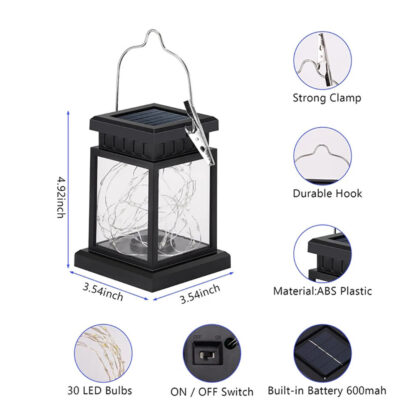 3PCS Solar Powered LED Lantern Light Waterproof Lamp Hanging Outdoor Garden Lawn - Image 8