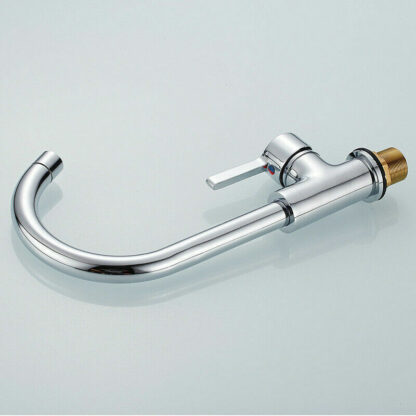 Kitchen Sink Mixer Taps Swivel Spout Single Lever Tap Mono Modern Chrome Faucet - Image 6