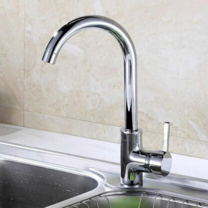 Kitchen Sink Mixer Taps Swivel Spout Single Lever Tap Mono Modern Chrome Faucet - Image 8