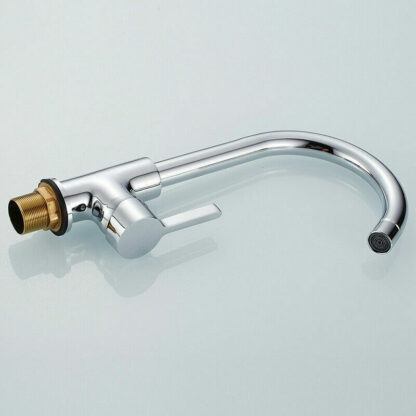 Kitchen Sink Mixer Taps Swivel Spout Single Lever Tap Mono Modern Chrome Faucet - Image 9