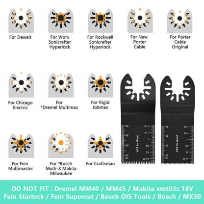 52PCS Oscillating Multi Tool Blade Saw Blades Wood Metal Cutter For  Fein - Image 9